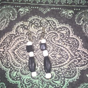 Black and white glass beaded earrings (3/$10)